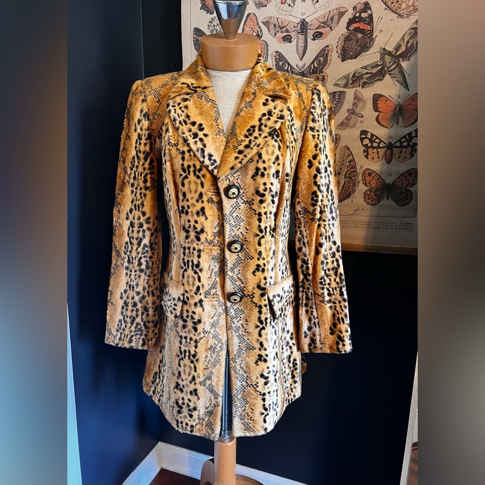 Vintage 80’s Alberto Makali X CACHE leopard print jacket/blazer